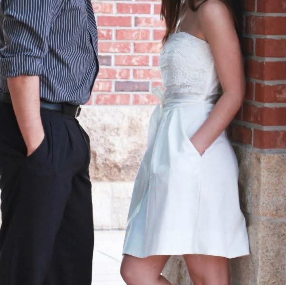 B Darlin Strapless Dress with Pockets